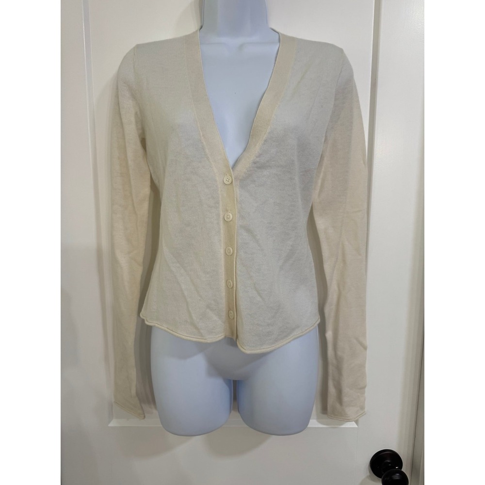 Skims Featherweight Cashmere Cardigan in‎ egret small